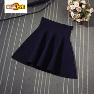 初徑短裙女秋冬羊毛針織半身裙打底毛線(xiàn)蓬蓬裙百褶a字傘裙小裙子冬裙 黑色 S (85斤~100斤) 裙長(cháng)42CM