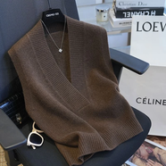 【百搭神器】純色短袖輕奢無(wú)袖針織V領(lǐng)外搭外穿馬夾洋氣衣服 咖色【專(zhuān)柜正品】 3XL 【建議135-145斤】