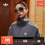 adidas情侶款復古風(fēng)梭織立領(lǐng)夾克外套男女秋季阿迪達斯官方三葉草 深灰   XL