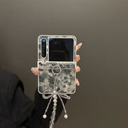 玉騰碩適用于華為Purax小米Mixfip80折扣價(jià)堆疊屏手機殼膜集成榮耀Magicvfip中心軸保護蓋口袋褲s2三星Z 中軸包白底閃粉黑花朵+透明蝴蝶結手串 vivoXFip