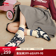李寧菲林Retro丨潮流休閑鞋女鞋腳感舒適復古運動(dòng)鞋AGLV204 深海軍藍/云霧白-4 39
