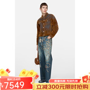 Acne StudiosFW25女士鐵銹棕色棉壓紋效果圖案牛仔外套C90207-BUT XS