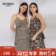 深呼吸DEEP BREATH女裝復古吊帶連衣裙收腰蛋糕短裙A500135 豹紋 S (2碼)