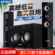 先科家庭影院K歌電腦2.1多媒體音箱家用KTV大功率超重低音炮音響電視通用 升級音柱雙5.25英寸重低音 標配