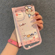 潮芭麗可愛(ài)小動(dòng)物合影適用vivoS30Promini手機殼透明二合一s20s19s18s17 透粉邊框二合一[XC1117光油笑臉 vivoZ5