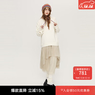 moussy&sly新品甜美日系風(fēng)面料拼接衛衣連衣裙女038HAL33-0311 象牙色013 均碼 00020/F