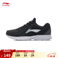 李寧運動(dòng)鞋男鞋輕便透氣網(wǎng)面緩震跑步鞋黑色低幫軟底休閑慢跑鞋 【秋冬款防護革面】黑色/鐵青灰(009款)-6 42