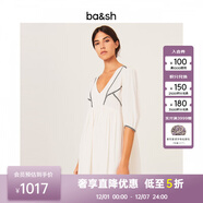 ba&sh bash春法式白色慵懶風(fēng)短裙V領(lǐng)高腰沙灘連衣裙女1E21ALMA ECRU-米色 M (1)