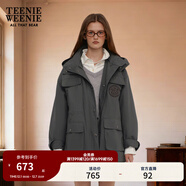 Teenie Weenie小熊女裝簡(jiǎn)約風(fēng)秋季三合一兩件套寬松中長(cháng)款夾克外套 深灰色 L (170)