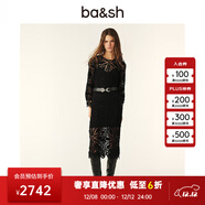ba&sh bash2025新款法式波西米亞勾花鏤空棉質(zhì)連衣裙1E25GRAC NOIR L (2)