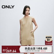 ONLY2025秋季新款法式復古無(wú)袖圓領(lǐng)短裙直筒連衣裙女|125107032 C13金沙色 S