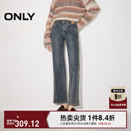 ONLY2026春季新款百搭高腰顯瘦九分褲喇叭褲牛仔褲女|126149009 J34390洗水牛仔藍 S S標準褲長(cháng)