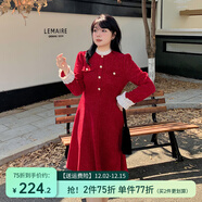 惟友大碼連衣裙胖妹妹冬裝大碼女裝胖mm圣誕新年氛圍感小紅裙 新年紅 3XL 【尺碼偏大】 建議170-190斤