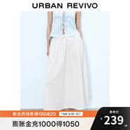 UR2025秋季新款女裝時(shí)尚超寬松蕾絲拼接中長(cháng)款半裙UYY550016 本白 (偏寬松) M (M-L)