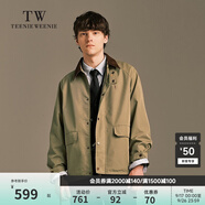 Teenie Weenie Men小熊男裝簡約外套2025秋冬季新款休閑復(fù)古時尚潮流夾克 深卡其色 XL