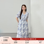 纖莉秀【復古文藝度假風繡花V領(lǐng)連衣裙】大碼女裝胖mm2025夏新款0971 花色 6XL