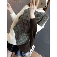 民族風(fēng)蝙蝠衫毛衣女秋冬季2025新款寬松圓領(lǐng)針織衫百搭長(cháng)袖打底衫 咸菜色 均碼 建議95-135斤