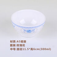 盛廣達密胺碗吃飯碗仿瓷餐具塑料碗家用套裝高腳碗米飯碗防摔創(chuàng  )意 中號玫瑰花--300ml
