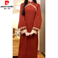 皮爾卡丹（pierre cardin）2025新中式復古國風(fēng)改良馬甲旗袍裙兩件套紅色過(guò)年連衣裙 【旗袍裙】 S