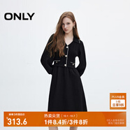 ONLY秋季氣質(zhì)優(yōu)雅拼接V領(lǐng)中長(cháng)裙針織連衣裙女|124307012 H1Z 黑色 M (165) 84A