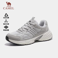 駱駝（CAMEL）（CAMEL）男女款戶外鞋休閑鞋減震防滑厚底登山徒步鞋秋季 F24C397670，淺米/棕，女款 35
