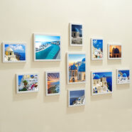 地中?？蛷d照片墻裝飾相框掛墻創(chuàng)意臥室白墻掛件相片框組合相冊 白色 7寸3個/5寸8個組合+畫芯地中海
