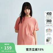 Champion冠軍情侶純棉短袖T恤春夏新款男刺繡小C美式潮牌上衣 豆沙粉  L