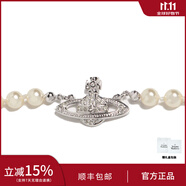 VVIENNE WESTLOCK西太后同款項鏈吊墜毛衣鏈時尚土星珍珠項鏈金色女送女友送老婆 銀色-珍珠項鏈