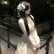 溥畔富家千金小香風(fēng)連衣裙女冬季打底設計感拼接蕾絲公主裙赫本收腰裙 連衣裙[千金風(fēng)miu系連衣裙/多巴 S(贈送運費險推薦80-95斤) 均碼