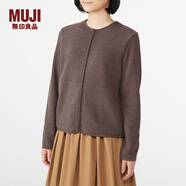 無印良品 MUJI 女式 針織抓絨 拉鏈開衫 W8AB231 棕色 M