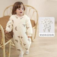 巴厘小豬寶寶棉衣冬季加厚夾棉嬰兒連體衣初生兒棉服秋冬保暖新生兒衣服 奶白秋日信鴿 59cm