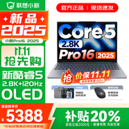 聯(lián)想小新16/小新Pro16GT AI元啟 2025新品可選補貼 高性能輕薄筆記本電腦 學(xué)生設(shè)計辦公本 標(biāo)壓酷睿 二代Core5 24G 1TB｜Pro16國補 16英寸 微邊框高清全面屏