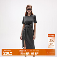 ONLY夏季時(shí)尚休閑長(zhǎng)款開(kāi)叉收腰顯瘦連衣裙女|124261004 S03 深花灰色 XS