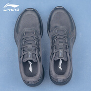 李寧（LI-NING）男鞋跑步鞋新款黑色SOFT跑鞋男款超輕減震低幫休閑鞋運(yùn)動鞋男 【SOFT系列】黑色/冷檀黑 39