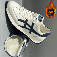 MELLEN正品休閑鞋男秋季加絨運(yùn)動(dòng)鞋軟底防滑跑步鞋阿甘鞋子男百搭旅游鞋 白色加絨【正品男鞋】 38 (240mm)