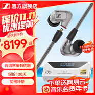 森海塞爾（Sennheiser）IE900/IE600/IE300旗艦級HIFI高保真超寬單動(dòng)圈單元可拆卸MMCX掛耳式耳機 高保真發(fā)燒有線(xiàn)耳機耳塞 IE900+山靈UA4銀色 便攜耳放