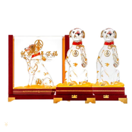 五糧液（WULIANGYE）集團出品 十二生肖紀念酒 52度 750mL 2瓶 2018年祝君狗年萬(wàn)福 禮盒裝收藏擺柜