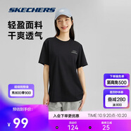 斯凱奇（Skechers）夏季男女情侶同款繽紛休閑系列透氣半袖針織短袖T恤
