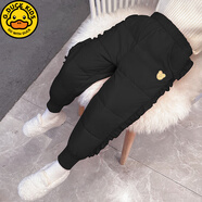 G.duck小黃鴨女.童外穿冬裝棉褲中小兒.童加絨加厚保暖褲子女寶寶休閑長(cháng) 黑色 偏小一碼 130 cm