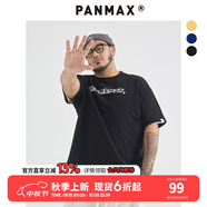潘·麥克斯（PANMAX）PANMAX大碼男裝T恤美式潮流透氣加大寬松時(shí)尚中性百搭夏季男短袖 黑色 6XL