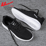 回力男鞋子男秋季透氣網(wǎng)鞋男防滑跑步鞋網(wǎng)面軟底百搭休閑運動(dòng)鞋男 黑白休閑款 WXY0333 42