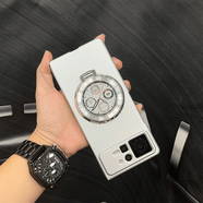 溥畔適用小米mixfold2手機保護殼金屬漆折疊磁吸折疊支架殼XFold2折疊 【銀色】金屬烤漆+銀色鐘表磁吸支架 小米MIX Fold4