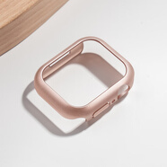 cancel適用applewatchs11保護(hù)殼s10蘋果手表殼iwatch11殼膜一體s9保護(hù)套Ultra高清46mm防爆s8鋼化膜45防 半包硬殼【玫瑰金】鏤空設(shè)計(jì) iwatchS6/S5/S4/