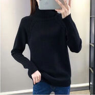 俞兆林（YUZHAOLIN）高領(lǐng)加厚針織毛衣女2025新款秋冬季內(nèi)外穿短款套頭韓版百搭打底衫 黑色 M 85-100斤