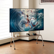 SIFVN包豪斯55寸/65寸/75寸通用可移動(dòng)電視落地支架客廳臥室公司會(huì )議室推車(chē)不銹鋼帶輪旋轉電視架電視柜 50-75英寸高級黑電視支架【升級304不銹鋼】