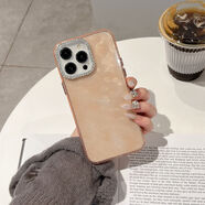 原創(chuàng)韓國ins小眾風(fēng)水鉆鏡頭適用iPhone17Promax蘋果16手機(jī)殼1514 xym水鉆鏡頭水波紋透粉 11(不帶包裝