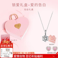 MoLi18K金人工培育鉆石項鏈女一克拉50分六爪鎖骨鏈鉑金人造合成吊墜 鉑金吊墜+金鏈培育鉆DVVS/GRC證 1克拉