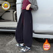 G.DUCKKIDS女童秋冬加絨褲子2025新款兒童韓版收口牛仔褲中大童加厚保暖冬裝 藏青色 130 cm