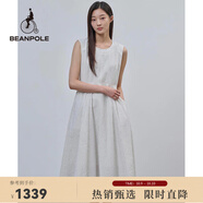 beanpole夏季女士度假優(yōu)雅圓領(lǐng)豎條紋無袖連衣裙長裙 象牙色 M 165/88A