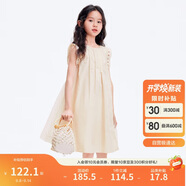 巴拉巴拉女童無袖連衣裙2024夏季網(wǎng)紗拼接甜美全棉蕾絲裙子潮208224111037
